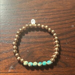 Gold and Turquoise Beaded Bracelet Joseph Nogucci